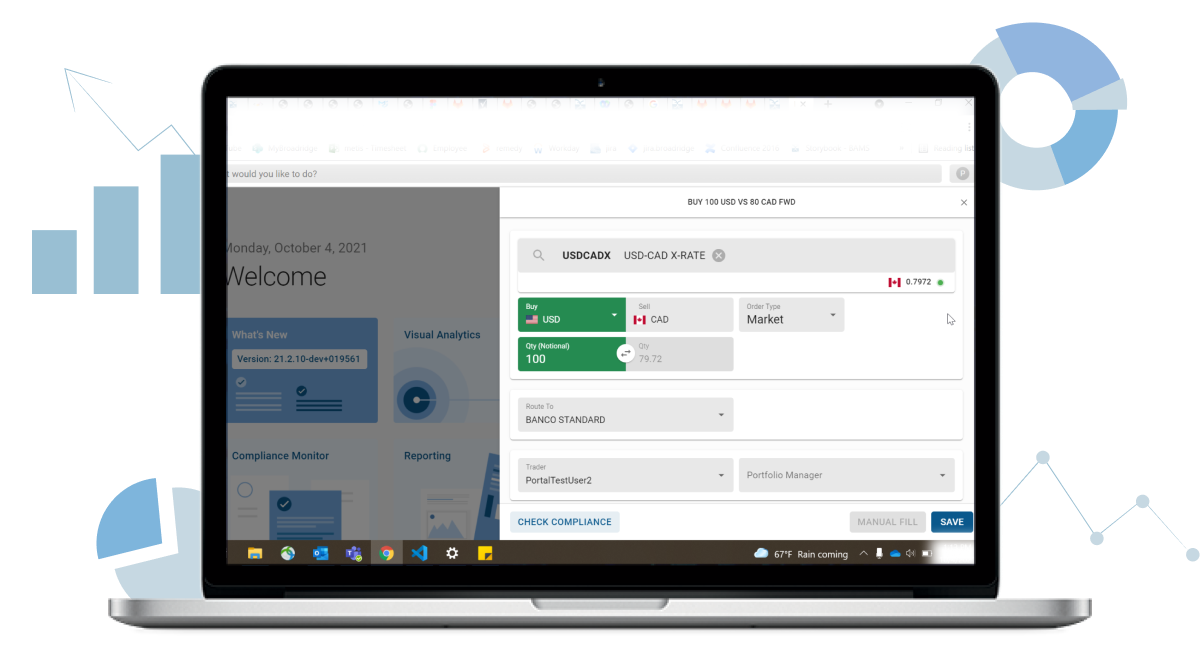 showing a web app interface
